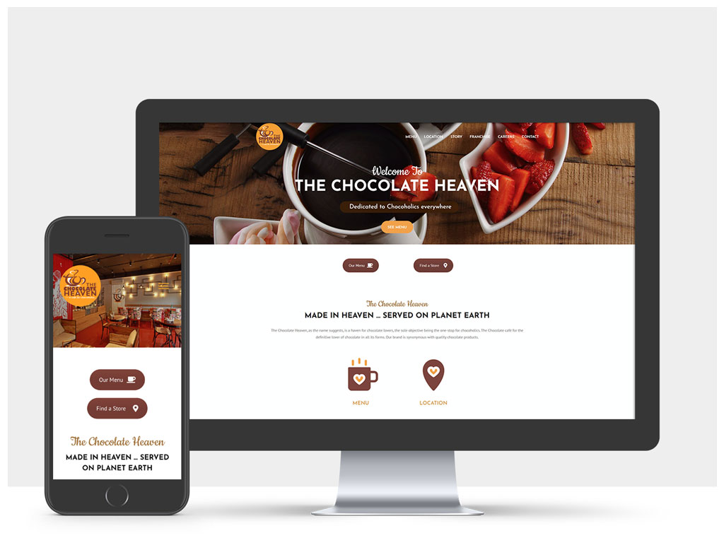 The Chocolate Heaven Cafe Website Design